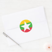 Myanmar Flag Ronde Sticker (Envelop)