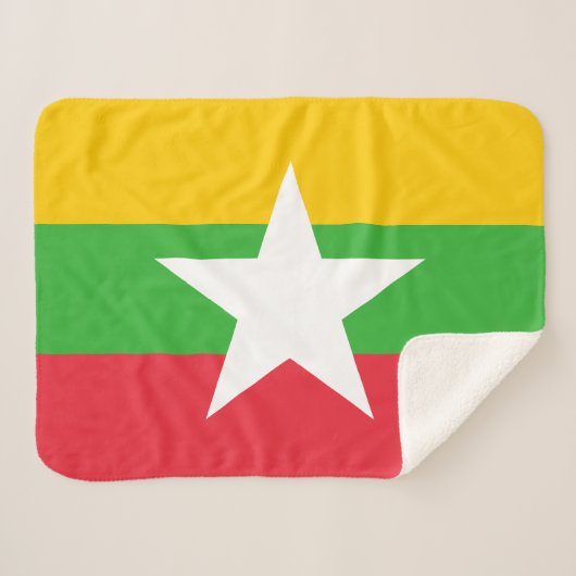 Myanmar Flag Sherpa Deken (Voorkant (horizontaal))
