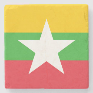 Myanmar Flag Stenen Onderzetter