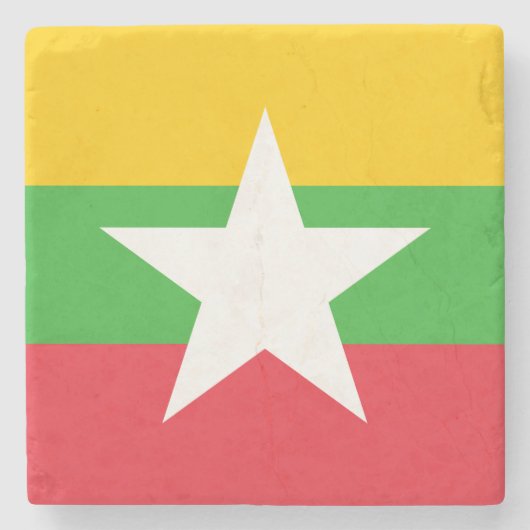 Myanmar Flag Stenen Onderzetter (Voorkant)