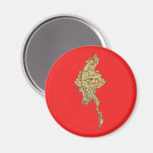 Myanmar Map Magnet Magneet (Voorkant / Achterkant)
