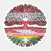 Myanmar Myanmarisch Österreichisch Österreich Baum Ronde Sticker (Voorkant)