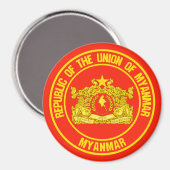 Myanmar Round Emblem Magneet (Voorkant / Achterkant)