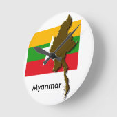 Myanmar Runde Wanduhr Ronde Klok (Hoek)
