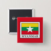 Myanmar Vierkante Button 5,1 Cm (Voorkant /achterkant)