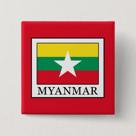 Myanmar Vierkante Button 5,1 Cm (Voorkant)