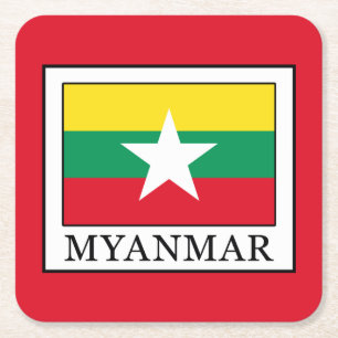 Myanmar Vierkante Kartonnen Onderzetter