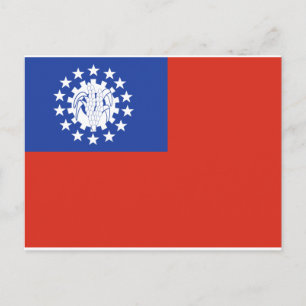 Myanmar vlag 1974-2010 briefkaart