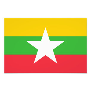 Myanmar-vlag Foto Afdruk