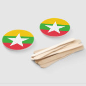 Myanmar-vlag Handwaaier (Niet-gemonteerd)