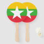 Myanmar-vlag Handwaaier (Voorkant en achterkant)