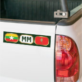 Myanmar Vlag Landkaart Code Bumpersticker (Op Truck)