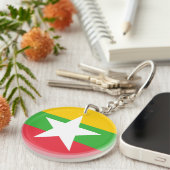 Myanmar-vlag Sleutelhanger (Voorkant Rechts)