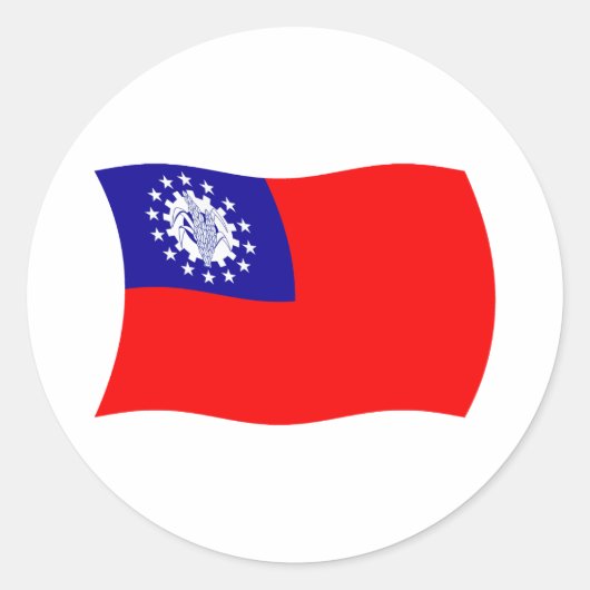 Myanmar Vlag Sticker (Voorkant)
