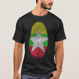 Myanmar vlag vingerafdruk Het zit in mijn DNA voor T-shirt