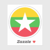 Myanmarese Vlag Ronde Sticker (Vel)
