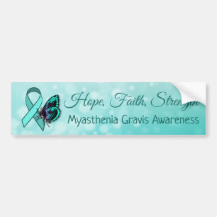 Myasthenia Gravis Awareness Blauwgroen Butterfly R Bumpersticker