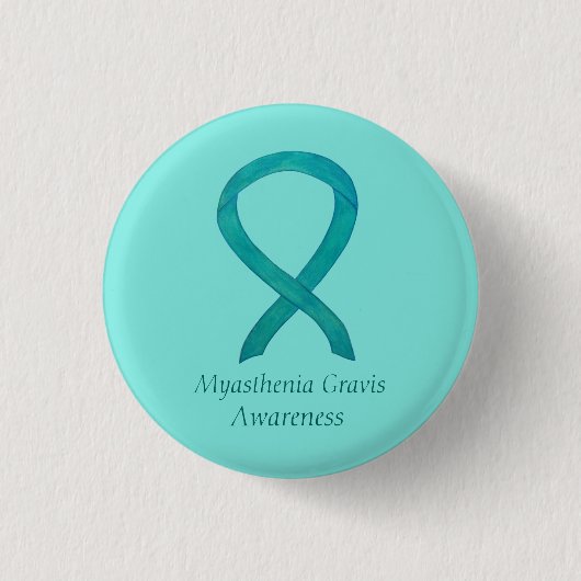 Myasthenia Gravis Awareness Ribbon Art Custom Pin Ronde Button 3,2 Cm (Voorkant)