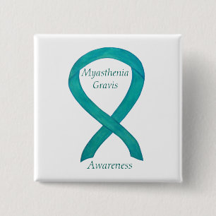 Myasthenia Gravis Awareness Ribbon Art Custom Pin Vierkante Button 5,1 Cm