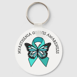 Myasthenia Gravis Awareness Ribbon Butterfly Sleutelhanger