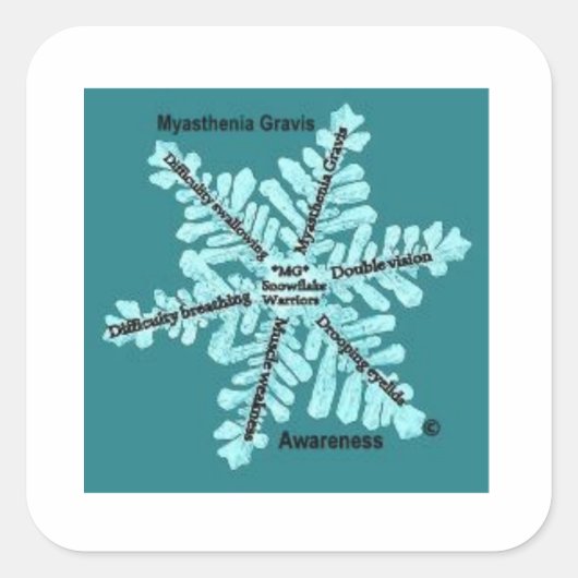 Myasthenia Gravis Awareness Square Stickers (Voorkant)