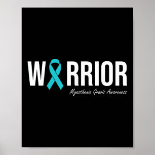 Myasthenia Gravis Bewustheid Blauwgroen lint Poster