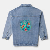 Myasthenia gravis Blauwgroen bewustzijnslint Denim Jacket (Achterkant)