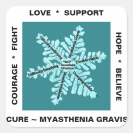 Myasthenia Gravis de Snowflake ziekte - Vierkante Sticker
