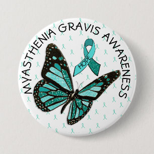 Myasthenia Gravis Hope Button Butterfly