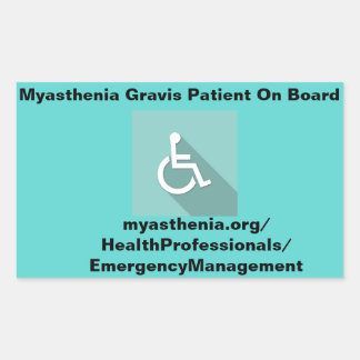 Myasthenia gravis-patiënt aan boord *Window-Sticke Rechthoekige Sticker