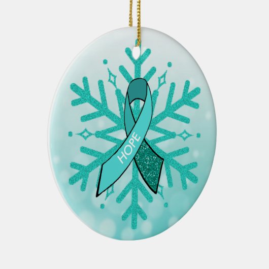 Myasthenia Gravis Snowflake kerstversiering Keramisch Ornament (Rechts)