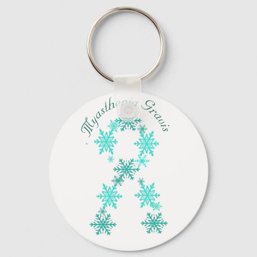 Myasthenia Gravis Snowflake Ribbon Sleutelhanger (Voorkant)