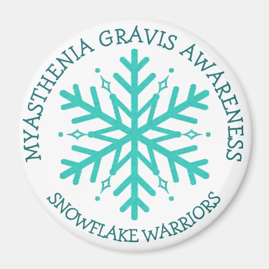 Myasthenia Gravis Snowflake Warrior Magnet Magneet (Voorkant)