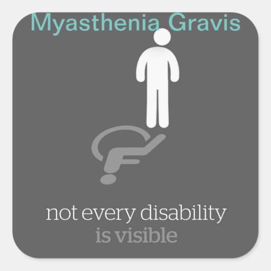 Myasthenia Gravis Sticker~ Vierkante Sticker (Voorkant)