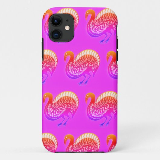 Myceense Grieks geïnspireerd Pink Bird iPhone Case (Achterkant)