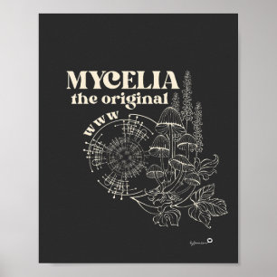 Mycelia het originele retro ontwerp van WWW Poster