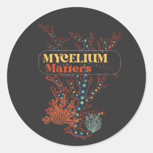 Mycelium Matters paddenstoel foerageren Ronde Sticker