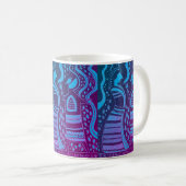 Mycénienne Grecque Inspiré Couple Bleu Mug (Devant droit)