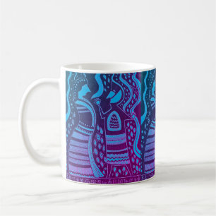Mycénienne Grecque Inspiré Couple Bleu Mug