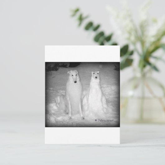 Mychtar en Zijne Snowdog. :) Feestdagenkaart (Staand voorkant)