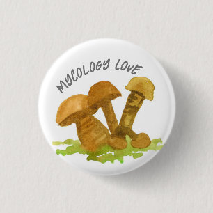 Mycology Love Mushrooms Plant Science Botanical Ronde Button 3,2 Cm