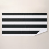 Mydeas | Bandes épaisses noires et blanches (Serviette de bain)