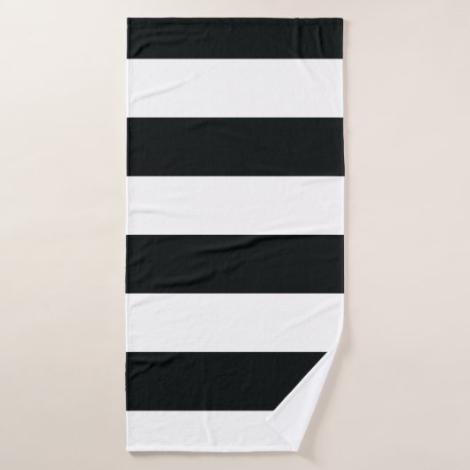 Mydeas | Bandes larges noires et blanches (Serviette de bain)