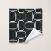 Mydeas | Rectangles vertes noir et blanc (Gant de toilette)