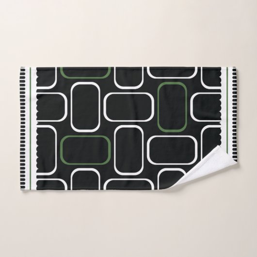 Mydeas | Rectangles vertes noir et blanc (Serviette à main)