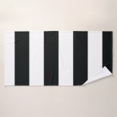 Mydeas | Zwarte en witte brede strepen Badhanddoek (Badhanddoek)