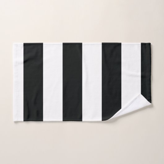Mydeas | Zwarte en witte brede strepen Handdoek (Handdoek)