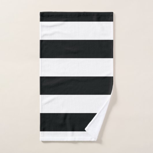 Mydeas | Zwarte en witte brede strepen Handdoek (Handdoek)