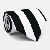 Mydeas | Zwarte en witte dun strepen Stropdas (Opgerold)