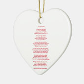 MyDeepLovePoemTextRedOnWhite021411 Keramisch Ornament (Links)